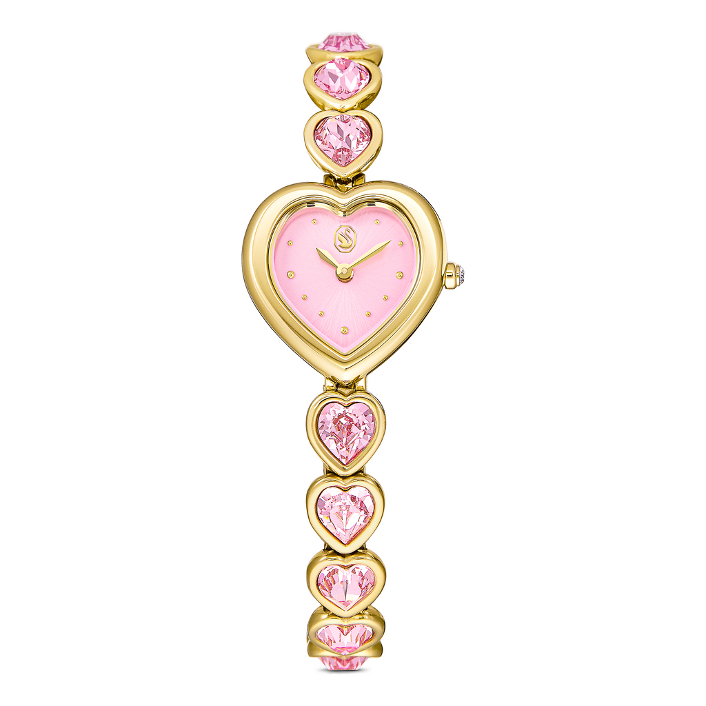 SWAROVSKI Idyllia Heart ウォッチ Idyllia Heart watch, Crystal bracelet, Pink, Gold-tone finish