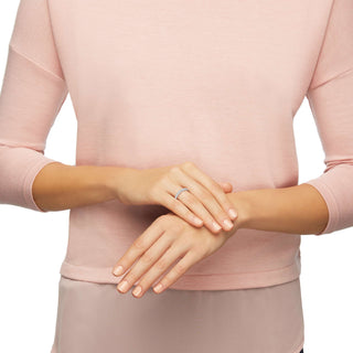 Matrix ring, White, Rhodium plated