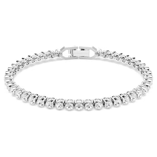 Imber Emily Tennis bracelet, Round cut, White, Rhodium plated