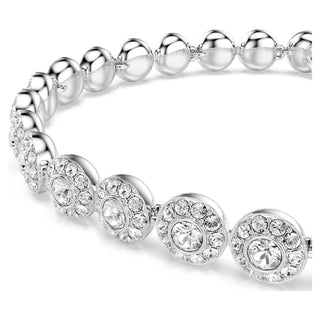 Una Angelic Tennis bracelet, Round cut, Small, White, Rhodium plated