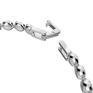 Una Angelic Tennis bracelet, Round cut, Small, White, Rhodium plated