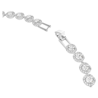 Una Angelic Tennis necklace, Round cut, White, Rhodium plated