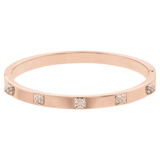 Dextera bangle, White, Rose gold-tone finish