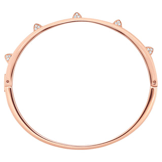 Dextera bangle, White, Rose gold-tone finish