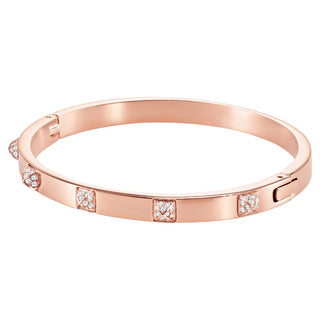 Dextera bangle, White, Rose gold-tone finish
