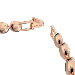 Una Angelic Tennis bracelet, Round cut, Pavé, Medium, White, Rose gold-tone plated