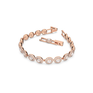 Una Angelic Tennis bracelet, Round cut, Pavé, Medium, White, Rose gold-tone plated