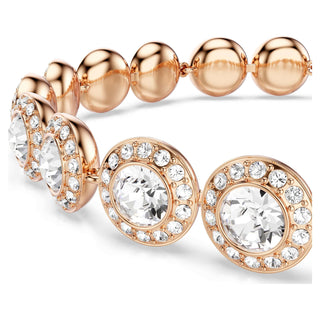 Una Angelic Tennis bracelet, Round cut, Pavé, Medium, White, Rose gold-tone plated