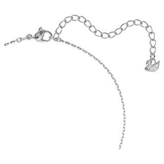 Una necklace, Round cut, Blue, Rhodium plated