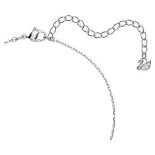 Una necklace, Round cut, White, Rhodium plated