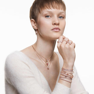 Matrix Vittore ring, Marquise cut, White, Rose gold-tone plated