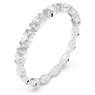 Matrix Vittore ring, Marquise cut, White, Rhodium plated