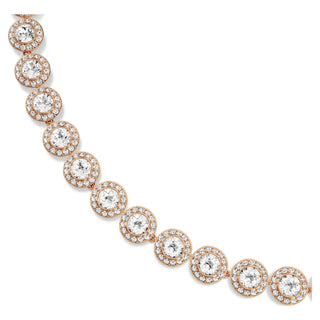 Una Angelic Tennis necklace, Round cut, White, Rose gold-tone plated