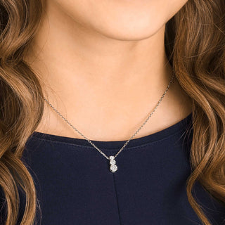 Stilla Attract pendant, Round cut, White, Rhodium plated