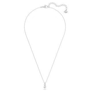 Stilla Attract pendant, Round cut, White, Rhodium plated