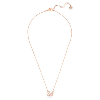 Swan necklace, Swan, Pink, Rose gold-tone plated