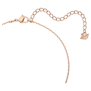 Swan necklace, Swan, Pink, 18K rose gold finish