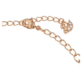 Una bracelet, Round cut, Oval shape, White, Rose gold-tone plated