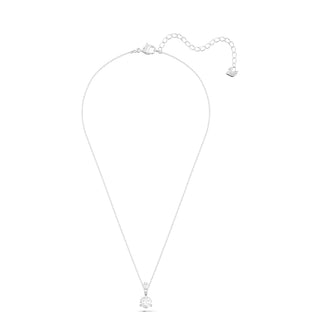 Stilla pendant, Round cut, White, Rhodium plated