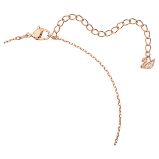 Swan pendant, Swan, Pink, Rose gold-tone plated