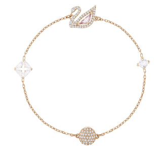 Swan bracelet, Swan, Pink, 18K rose gold finish