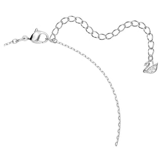 Swan necklace, Swan, White, Rhodium plated
