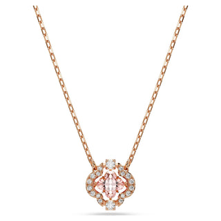Una necklace, Clover, Pink, Rose gold-tone plated