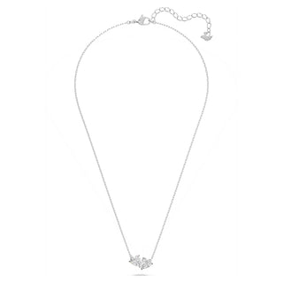 Mesmera Attract necklace, Heart, White, Rhodium plated