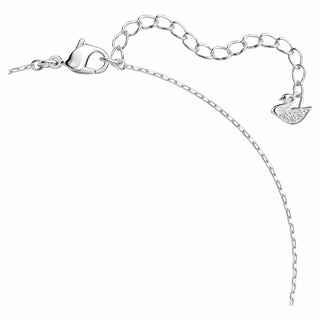 Mesmera Attract necklace, Heart, White, Rhodium plated