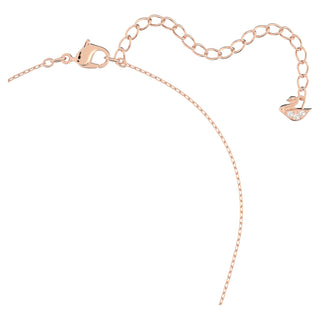 Hyperbola necklace, Infinity and heart, White, Mixed metal finish