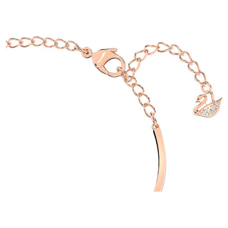 Hyperbola bangle, Infinity and heart, White, Mixed metal finish