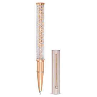 Crystalline Lustre ballpoint pen, White, Rose gold-tone plated