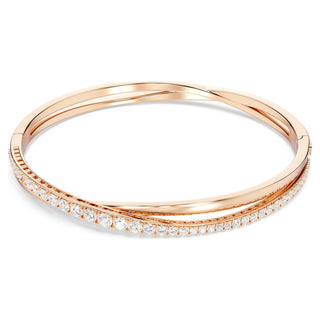 Hyperbola bracelet, White, Rose gold-tone plated