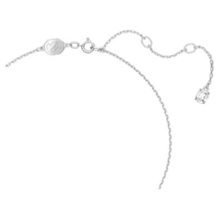 Una Angelic pendant, Round cut, Pavé, White, Rhodium plated