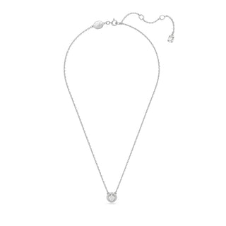 Una Angelic pendant, Round cut, Pavé, White, Rhodium plated
