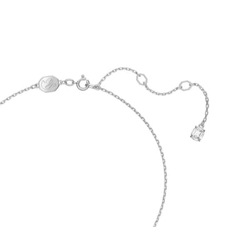 Una Angelic pendant, Round cut, Pavé, White, Rhodium plated