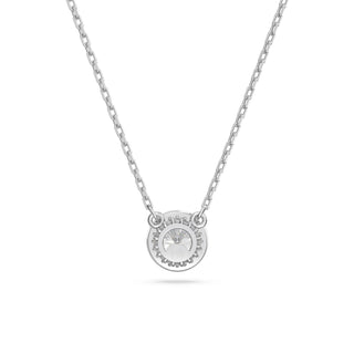 Una Angelic pendant, Round cut, Pavé, White, Rhodium plated