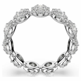Una Angelic ring, Round cut, White, Rhodium plated