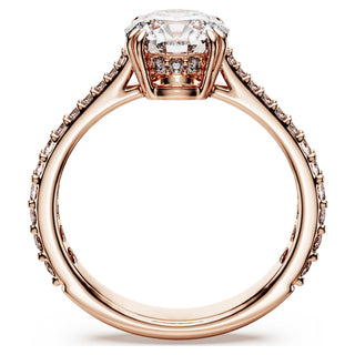 Stilla cocktail ring, Round cut, Pavé, White, Rose gold-tone plated