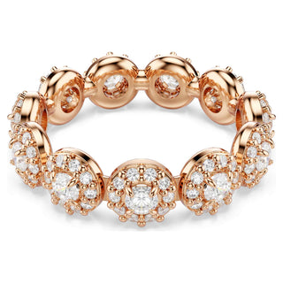 Una Angelic ring, Round cut, White, Rose gold-tone plated