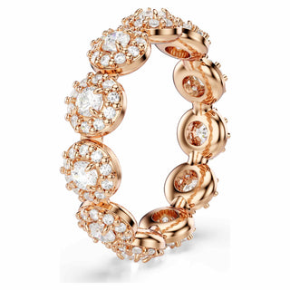 Una Angelic ring, Round cut, White, Rose gold-tone plated