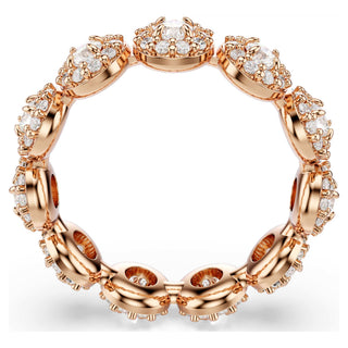Una Angelic ring, Round cut, White, Rose gold-tone plated