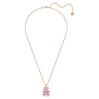 Teddy pendant, Bear, Pink, Rose gold-tone plated