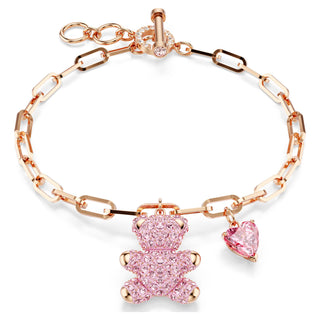 Teddy bracelet, Bear, Pink, Rose gold-tone plated