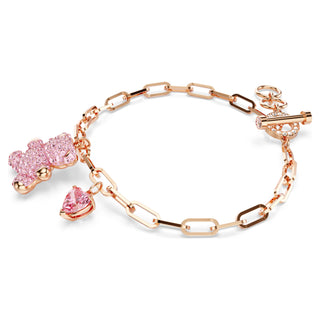 Teddy bracelet, Bear, Pink, Rose gold-tone plated