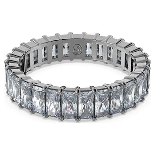 Matrix ring, Baguette cut, Gray, Ruthenium plated