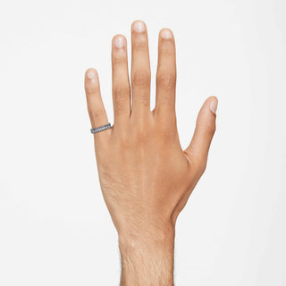 Matrix ring, Baguette cut, Gray, Ruthenium plated