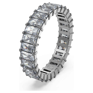 Matrix ring, Baguette cut, Gray, Ruthenium plated