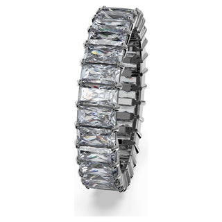 Matrix ring, Baguette cut, Gray, Ruthenium plated