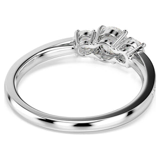 Stilla Attract ring, Round cut, White, Silver-tone finish